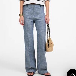 Madewell Straight-Flare Trouser Woman’s Pants Blue Chambray Size 2